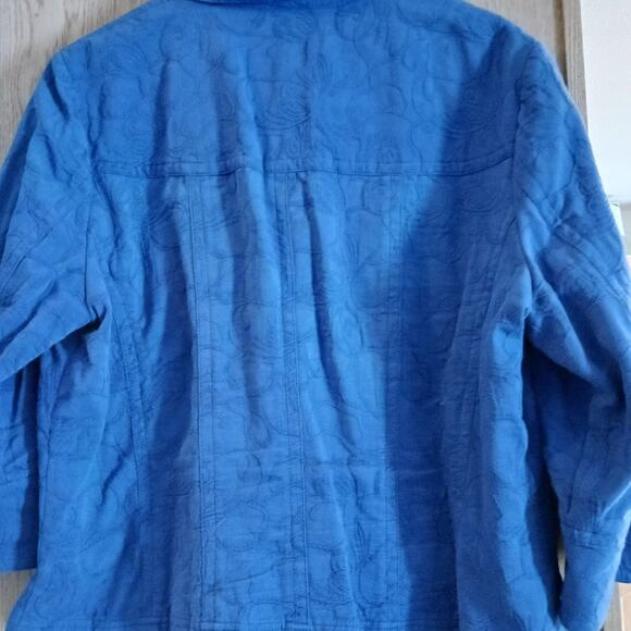 Coldwater Creek Royal Blue Cropped Jacket Size 16 - Picture 3 of 4